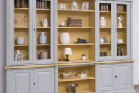 Casa Padrino Landhausstil Wohnzimmerschrank Grau / Gelb 286 X 51 X H. 228  Cm - Massivholz Schrank - Bücherschrank - Regalschrank - Landhausstil Möbel intended for Wohnzimmerschrank