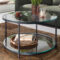 Couchtisch Finebuy Sofatisch Glas Wohnzimmertisch Ø 80 Cm Rund Tisch  Stauraum Intended For Glas Wohnzimmertisch