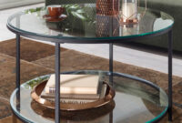 Couchtisch Finebuy Sofatisch Glas Wohnzimmertisch Ø 80 Cm Rund Tisch  Stauraum throughout Couchtisch Rund Glas