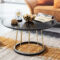 Couchtisch Finebuy Sofatisch Rund 80 Cm Schwarz Metall Throughout Couchtisch Gold Rund