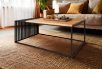 Jezz Couchtisch, Material Massivholz/Metall, Eiche Geölt/Schwarz intended for Couchtisch Holz Schwarz