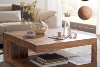 Massiver Couchtisch Patan 90 X 90 Cm Wohnzimmertisch Holz Tisch Massiv  Ablage within Wohnzimmertisch Holz