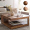 Massiver Couchtisch Patan 90 X 90 Cm Wohnzimmertisch Holz Tisch Massiv  Ablage within Wohnzimmertisch Holz