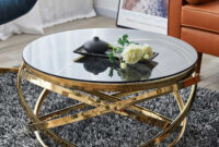 Runder Design Couchtisch Mit Rauchglas Platte - Atlona throughout Couchtisch Gold Rund