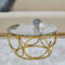 Runder Glas Couchtisch Mit Ringgestell – Meath With Couchtisch Gold Glas
