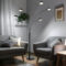 Stehleuchte Strahler Standlampe Stehlampe Wohnzimmer Modern Mit  Marmorsockel Schwarz, Metall, 5X E14, Lxbxh 130X120X200Cm, | Etc Shop Regarding Stehlampe Wohnzimmer Modern