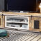Tv Lowboard 2 Rolltüren Massivholz Weiß Mango 180 Cm – Emanuel With Lowboard Holz Weiß