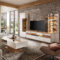 Wohnwand 4 Teilig Eiche Weiß Mit Beleuchtung Modern Fallon For Wohnwand Weiß Modern