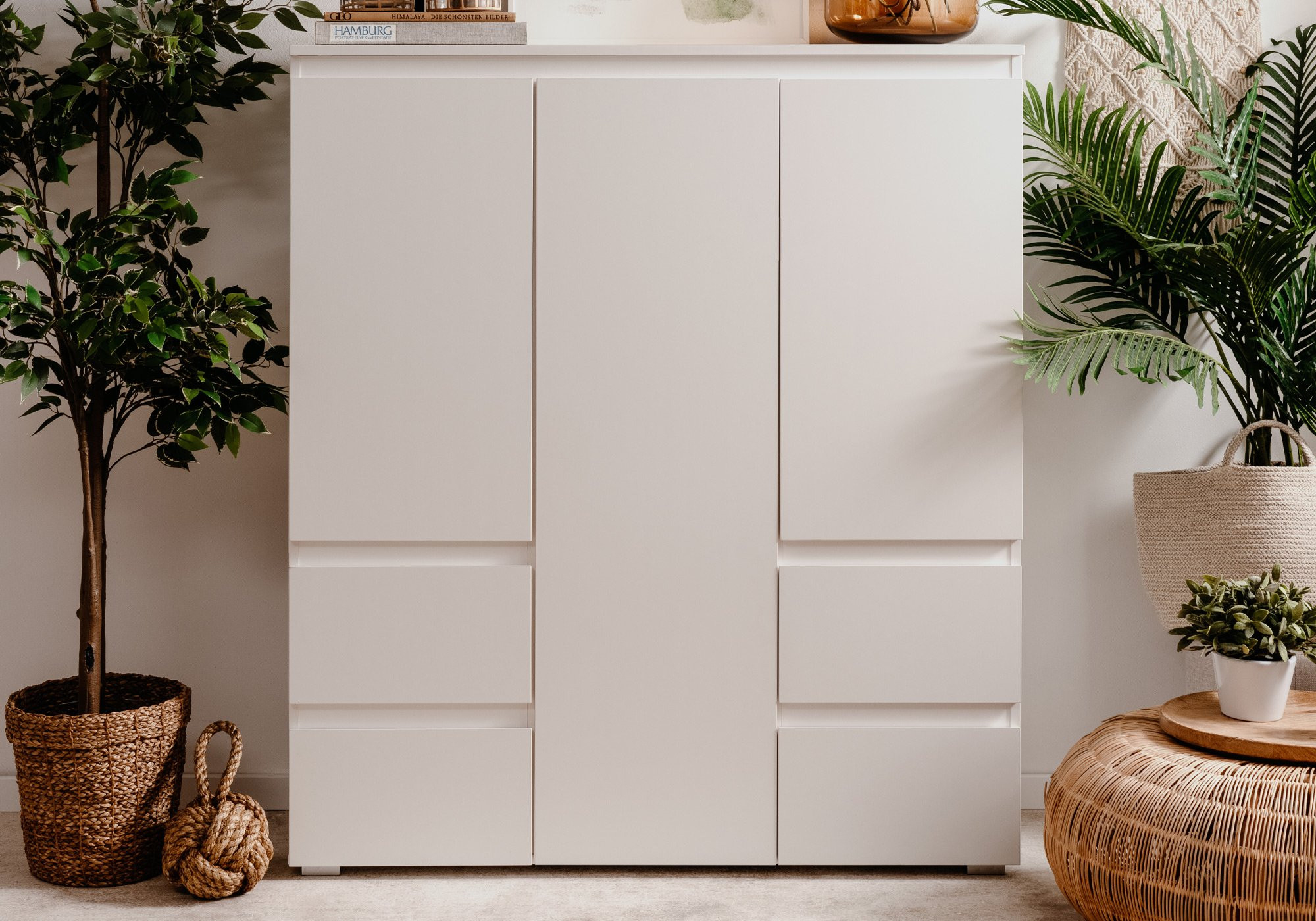 Highboard Mit 4 Schubladen - Weiß Matt 116 Cm - Image regarding Highboards Weiß